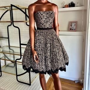 Ted Baker Strapless Gray Lace Cocktail Dress